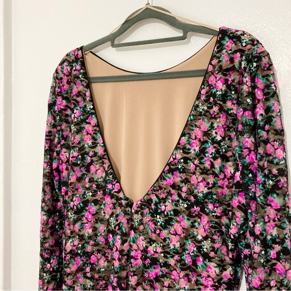 Dress the Population Mona Floral Long Sleeve Midi Dress Size XL NWOT - Picture 10 of 17